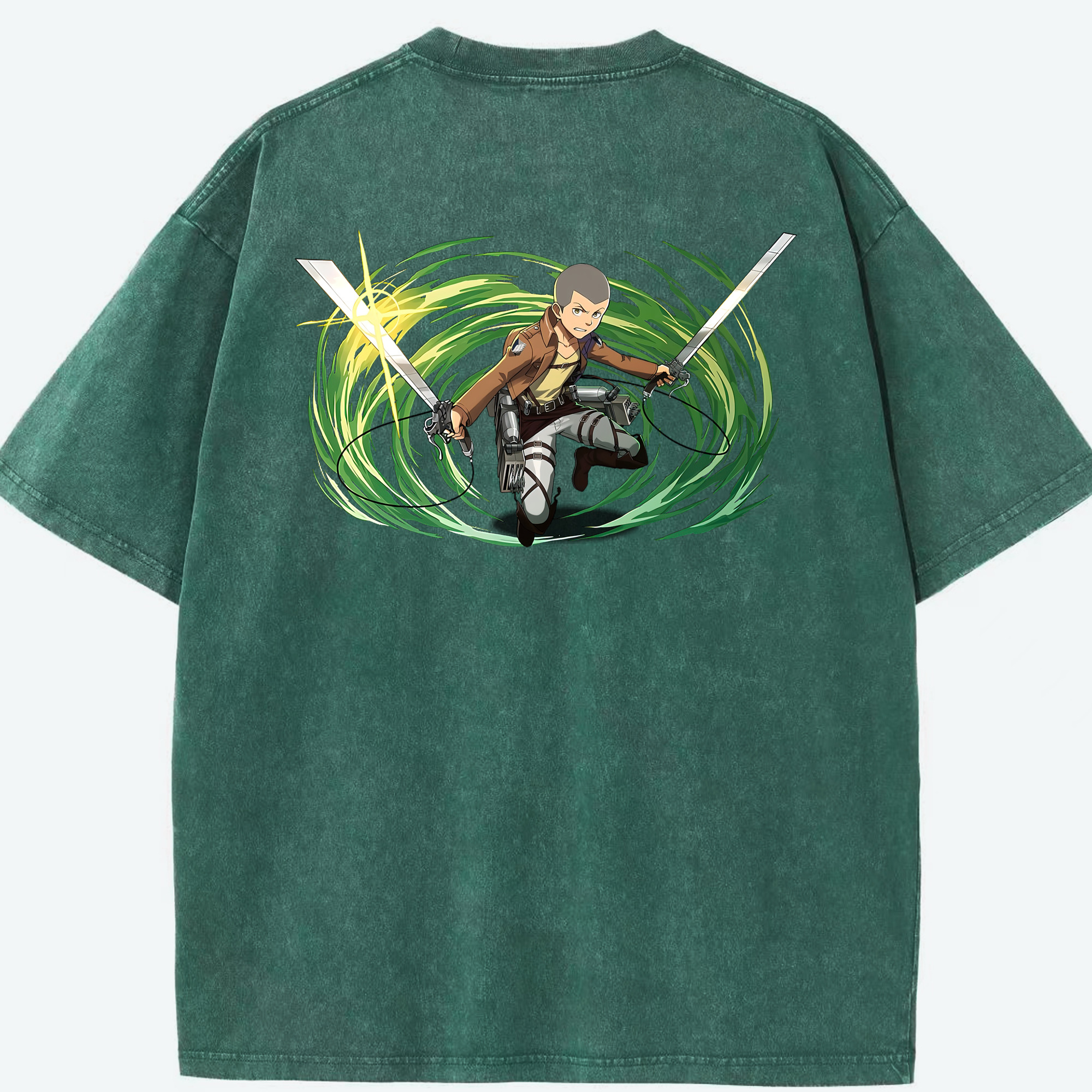 （画像用） 進撃の巨人 コニー·スプリンガー Attack on Titan Connie Springer 綿100% ヴィンテージ風 半袖Tシャツ（背面プリント）
